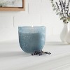 10oz Tinted Salt Finish Glass Candle with Wood Lid Lavender & Vetiver Light Blue - Threshold™ - image 2 of 3