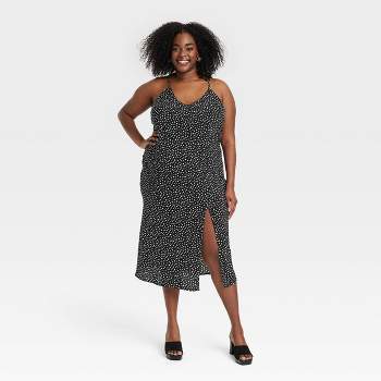 Women's Midi Slip Dress - A New Day™ Black 4X