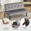 NicBex High End Flannel Buttons Tufted Accent Loveseat Sofa with Adjustable Backrest,Armless Recliner Chair Futon Sofa for Living Room,Bedroom,Gray - 2 of 4