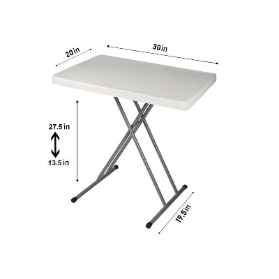 Speckled Gray Adjustable Height Folding Card Table with Steel Frame