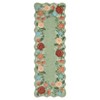 Vintage Floral Scalloped Area Rug Machine Washable Rug Stain Resistant Easy Cleaning Carpet Non Slip Soft Low Pile Folding Floor Cover For Home - 4 of 4