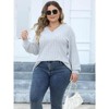 Coolmee Womens Plus Size Tops Casual V Neck Long Sleeve Shirts Lightweight Knit Sweaters Comfy Tunics Blouses - 3 of 4