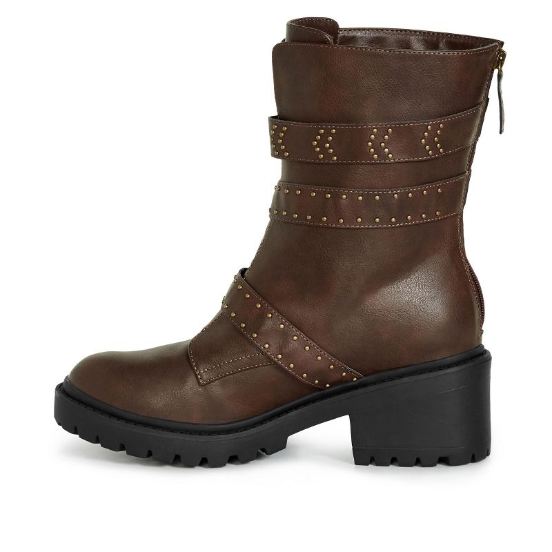 Women's  Wide Fit Mia Ankle Boot - brown | EVANS, 4 of 10