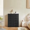DOMETOUR Drawer Dresser for Bedroom, Fabric Storage Tower Tall Chest Organizer, Storage Cabinet Unit Bins Living Room Entryway Closet-Black - 2 of 4