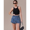 INSPIRE CHIC Women's Denim Zipper Decor Cargo Pockets Y2K High Waisted Faux Wrap Jean Skirts - 3 of 4