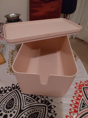 iDesign Cade Lidded Storage Bin Blush