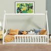 Whisen Full Tent-shaped Floor Bed with Guardrails & Door - 2 of 4