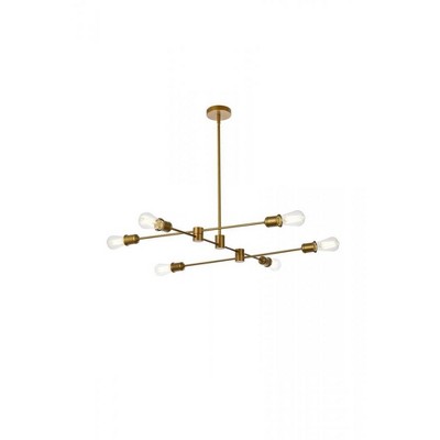 Elegant Lighting Xavier 6 lights pendant in brass