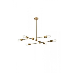 Elegant Lighting Xavier 6 lights pendant in brass - 1 of 4