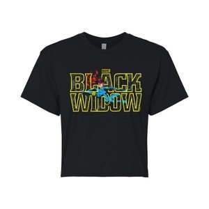 Women's - Marvel - Black Widow Type Cropped Graphic T-Shirt - 1 of 4