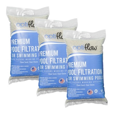 OptiFlow 3-Pack Pool Filter Sand, Premium Filtration with Pure Silica Formula, 50 Lbs - Swimming Pool System Accessories and Supplies for Cleaning and