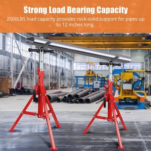 Heavy Duty Pipe Jack Stand, 28"-52" Adjustable Folding Pipe Stand, 2500 lbs Load Capacity, for Welding, Automotive and Construction Projects - 1 of 4