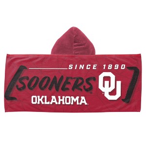 22"x51" NCAA Oklahoma Sooners Hooded Youth Beach Towel - 1 of 3