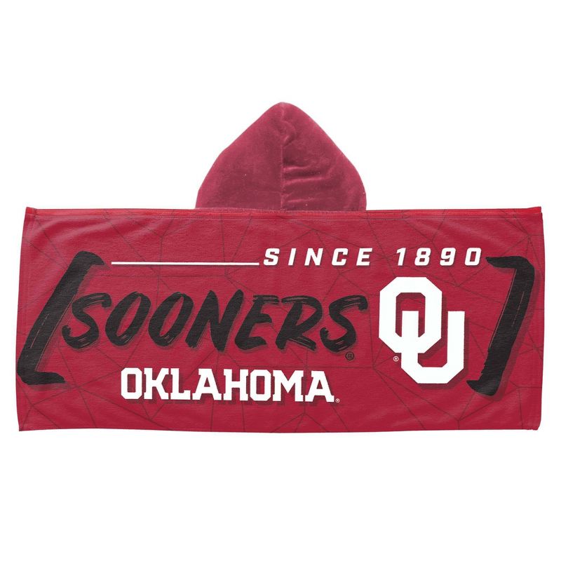22&#34;x51&#34; NCAA Oklahoma Sooners Hooded Youth Beach Towel, 1 of 4