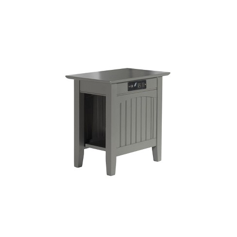 Atlantic Furniture Nantucket Chair Side Table with Charger Grey - image 1 of 4