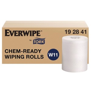 Tork Everwipe by Tork Chem-Ready Wiping Rolls, 1-Ply, 12 x 12, White, 90 Sheets, 6 Rolls/Carton - 1 of 4