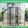 8x14 FT Polycarbonate Greenhouse, Heavy-Duty Aluminum Frame Walk-in Garden House with Roof Vent Window for Backyard - 4 of 4