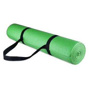 Fitvids 1/4-Inch High Density Thick Non Slip Yoga Mat with Knee Pad and Carrying Strap for Workout, Pilates, Gym Home Exercise, Green - 1 of 4