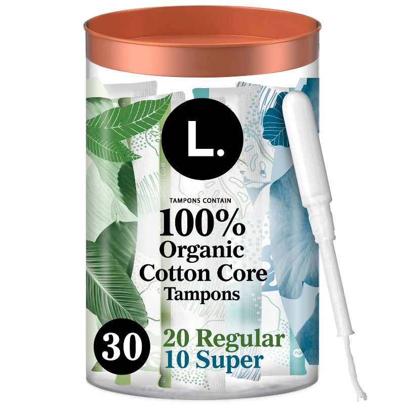 L . Organic Cotton Full Size Multipack Tampons - Regular/Super, 1 of 14