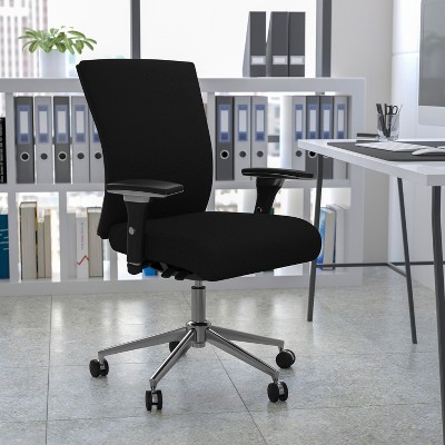 Black Mesh and Fabric Adjustable Executive Swivel Chair