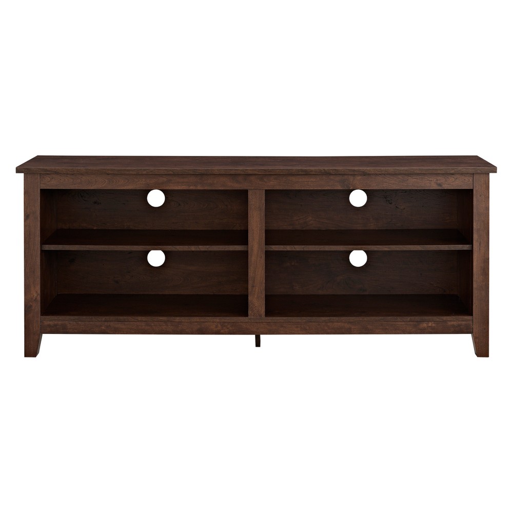 Photos - Mount/Stand Transitional 4 Cubby Wood Open Storage TV Stand for TVs up to 65" Traditio