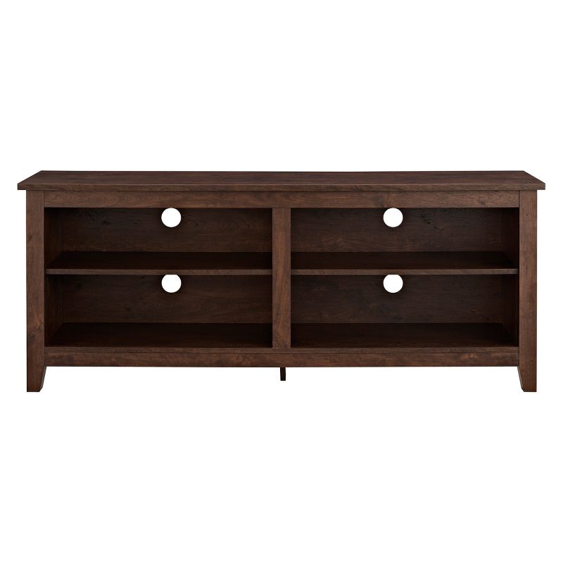 Transitional 4 Cubby Wood Open Storage TV Stand for TVs up to 65"- Saracina Home, 1 of 21