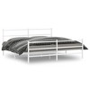 vidaXL Elegant Metal King Bed Frame with Headboard/Footboard - White, Steel Construction, - 2 of 4
