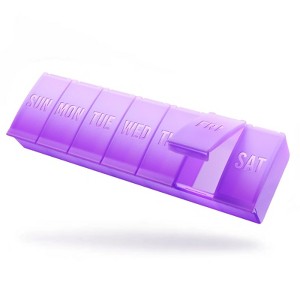 Barhon Pill Organizer Large, Weekly Medicine Pill Organizers, 7 Day Pills Box Case Travel for Big Vitamin Supplements Fish Oil - 1 of 4
