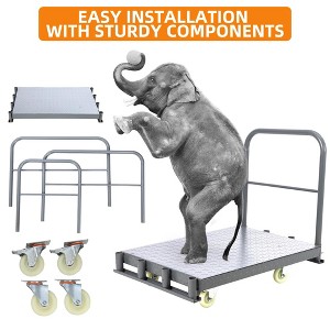 2in1 Steel Panel Truck Cart, Flatbed Cart Heavy Duty Drywall Cart Lumber Cart, Platform Trucks with 2000 lbs Capacity w/Swivel Casters - 1 of 4