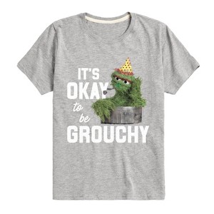 Boys' - Sesame Street - Oscar Its Okay To Be Grouchy Short Sleeve Graphic T-Shirt - 1 of 4