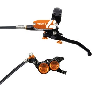 Hope Tech 4 V4 Disc Brake and Lever Set - Front, Hydraulic, Post Mount, Orange - 1 of 3