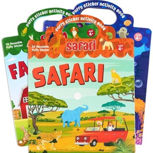 Joyfy 3 Set Puffy Sticker Books for Kids 3-6, Farm, Ocean, Safari,
Reusable Sticker Activity Books Crafts Gifts for Todders Boys Girls 2-4 - 1 of 4