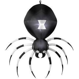 Gemmy Airblown Inflatable Hanging Black and White Spider , 2 ft Tall, Multi - 1 of 2