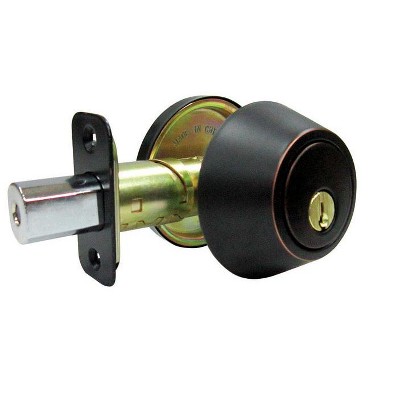 Faultless Aged Bronze Single Cylinder Deadbolt 1-3/4 in in.