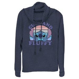 Junior's Women Lilo & Stitch Cute and Fluffy Cowl Neck Sweatshirt - 1 of 4