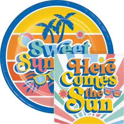 Creative Converting Summer Vibes Paper Plate and Napkin Kit 16ct