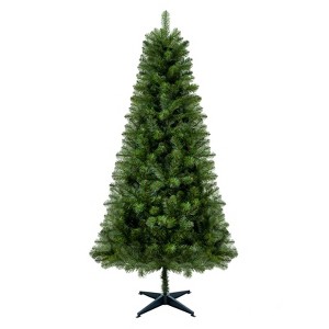 SEVOBAL Artificial Trees 6FT Unlit Artificial Christmas Tree with 490 Tips Classic Green Holiday Tree for Indoor Home Decoration, Green, 35"*7"*72" - 1 of 4
