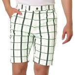 Lars Amadeus Men's Plaid Shorts Checked Pattern Regular Fit Flat Front Dress Shorts