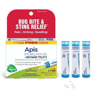 Apis Mellifica 30C 3 MDT by Boiron Homeopathic Medicine For Bug Bite Relief  -  3 Tubes Box