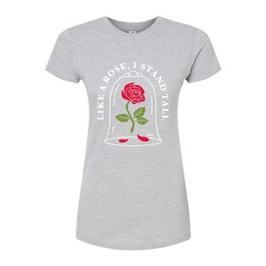 Women's - Disney - Like A Rose, I Stand Tall Fitted Graphic T-Shirt - 1 of 3