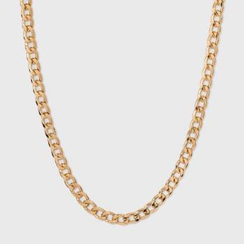 Thin Curb Chain Necklace - A New Day™ Gold