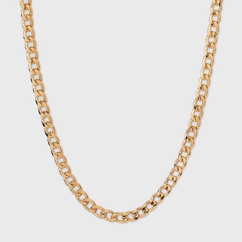 Thin Curb Chain Necklace - A New Day™ Gold