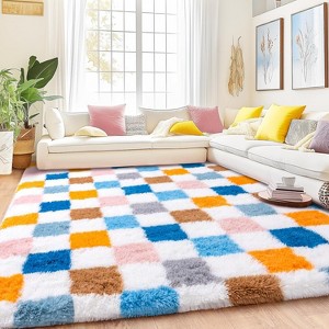 Super Soft Shaggy Rugs Fluffy Carpet, Modern Plush Area Rug for Living Room Bedroom Kids Room - 1 of 4