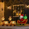 Whisen 8FT Long Christmas Inflatable Santa Claus with Sleigh and Reindeer, Outdoor Blow-Up Yard Decoration with LED Lights Display - Yellow - 2 of 4
