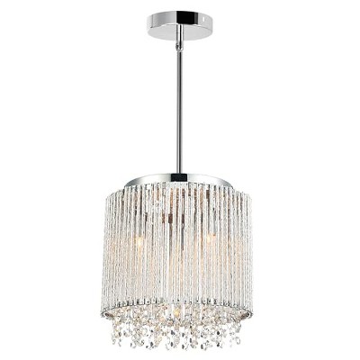 CWI Lighting Claire 3 Light Drum Shade Mini Pendant With Chrome Finish