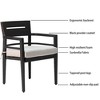 Chic Crate-7-Piece Modern Aluminum Patio Dining Set - 4 Chairs & 2 Swivel Rockers with Sunbrella Cushions & Umbrella Hole (Ember Black) - 3 of 4