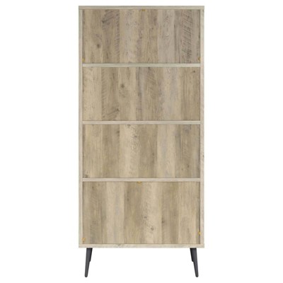 Maeve 70" Mid Century Modern Gray Wood Bookcase with Drawers