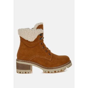 Madoka Fur Collar Chunky Ankle Boots Women - 1 of 4