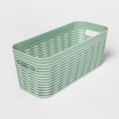 Image of Wave Narrow Medium Storage Bin Green - Room Essentials™