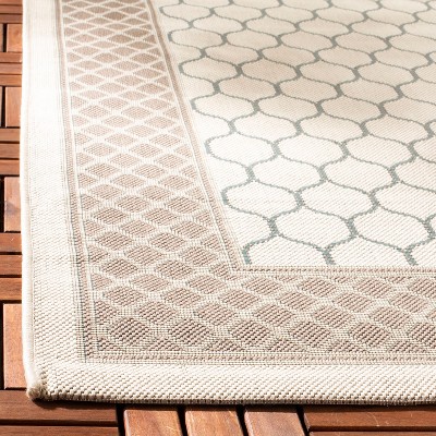 Beige Rectangular Easy-Care Synthetic 5' x 7' Area Rug